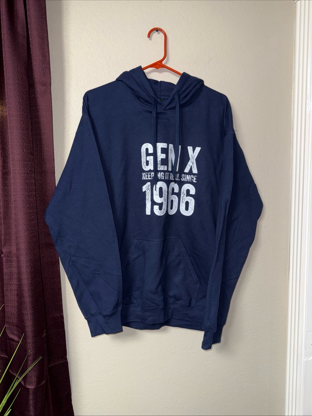 RB14 Gildan Navy Blue Gen X Hoodie Size Medium - Picture 1 of 6